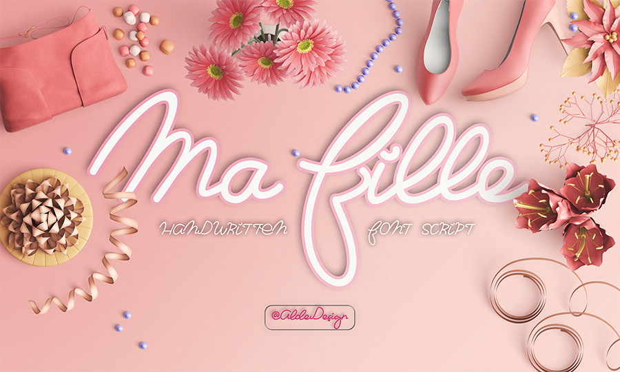 一套免费的手写签名英文字体 Ma Fille Free Si