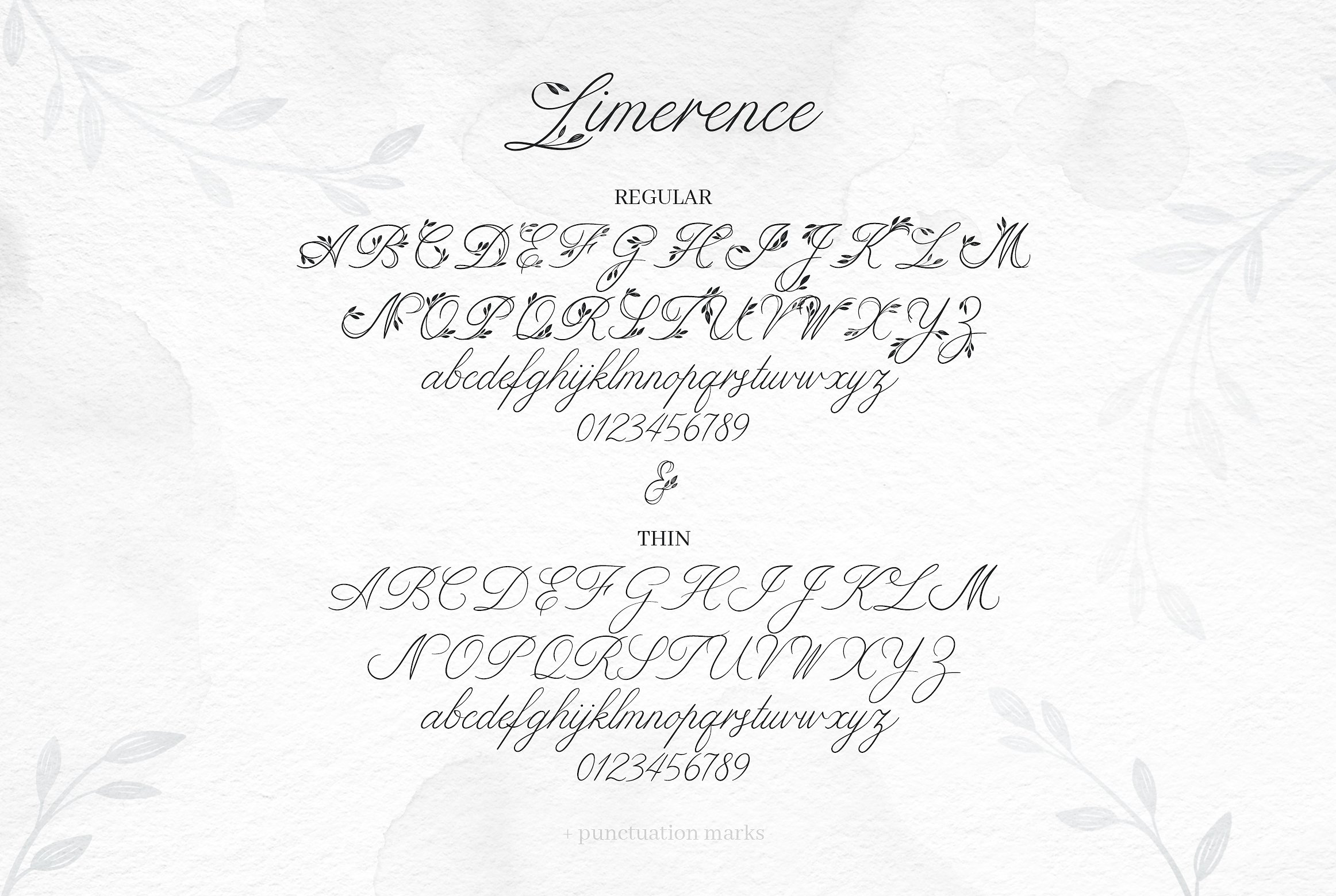 一款优雅的女性化婚礼美术手写英文书法字体 Limerence