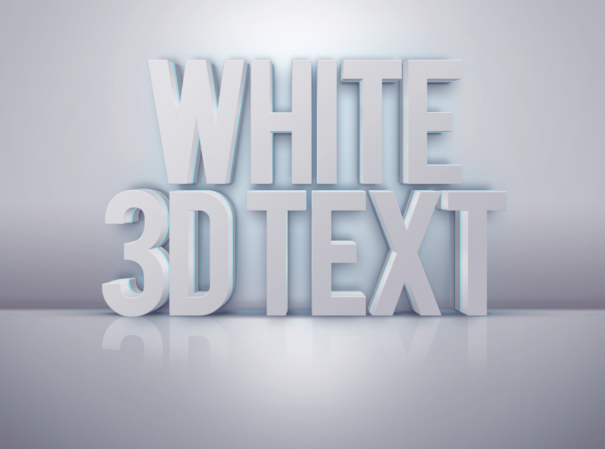 三维立体白模字体特效PSD模板素材 Pro 3D Text