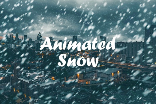 逼真的大雪天气效果PSD一键生成 Animated Snow