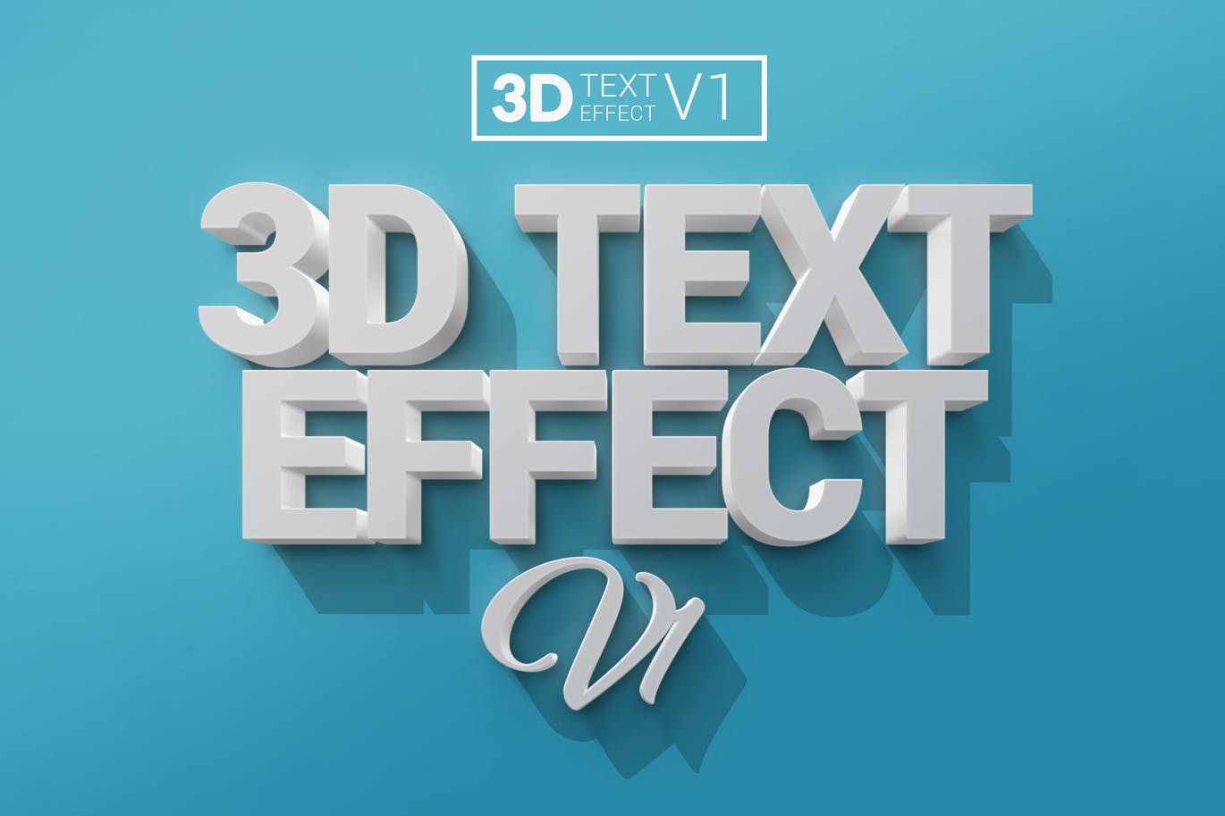 三维字体特效PSD一键生成模版 3D Text Effect