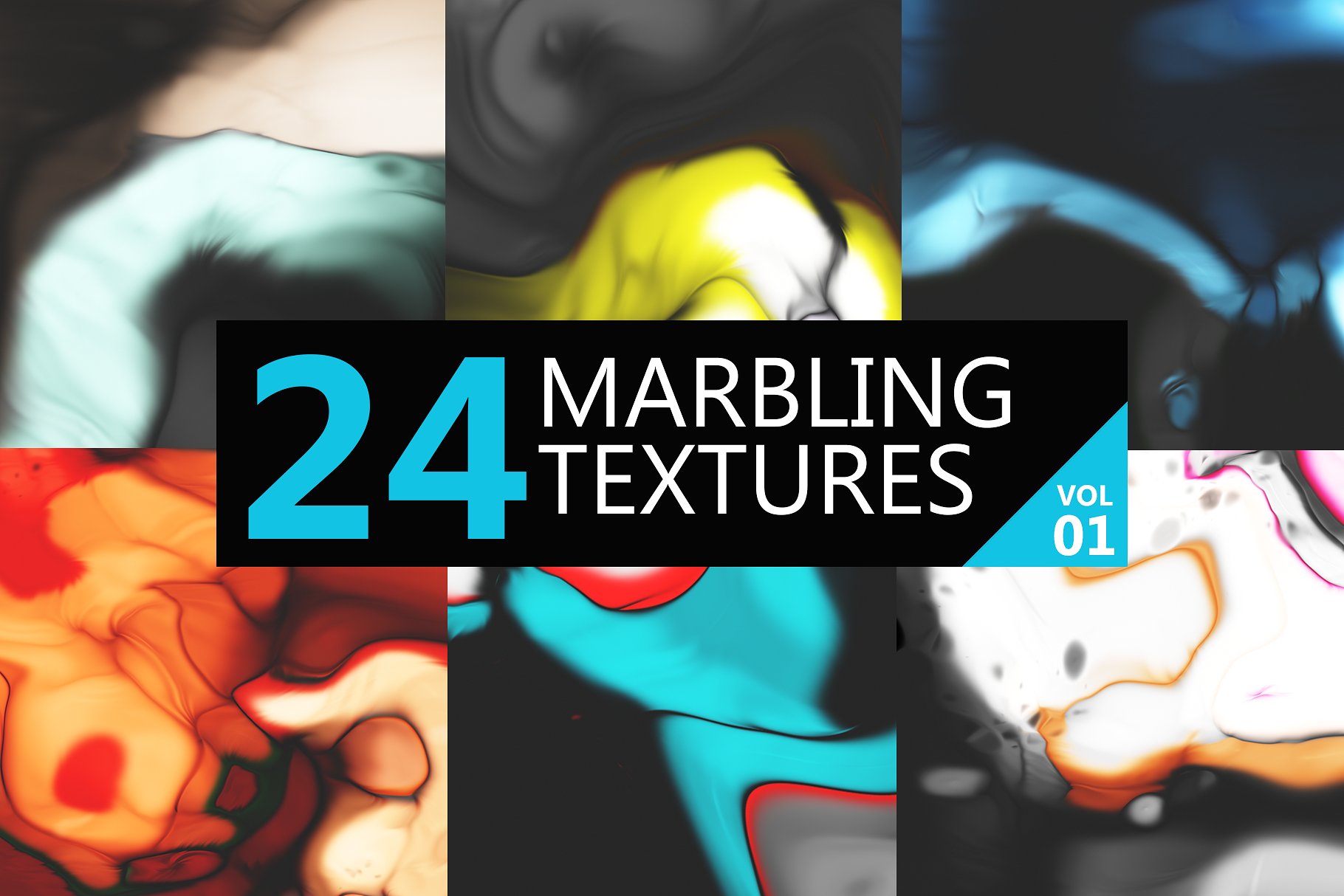 24款漂亮的抽象大理石背景纹理 24 marbling te