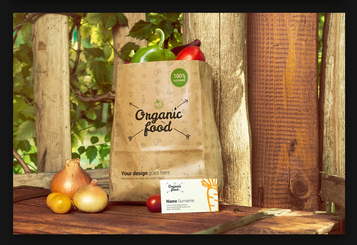 高品质的有机食品蔬菜样机展示模型 Organic Food