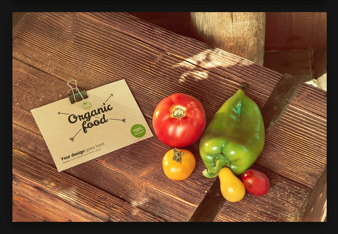 高品质的有机食品蔬菜样机展示模型 Organic Food