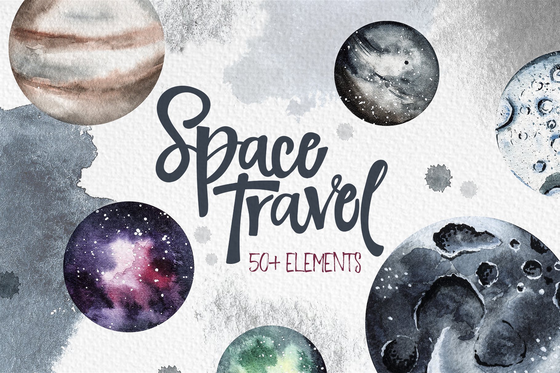 惊人的太空星球矢量插图素材 Space Travel #24