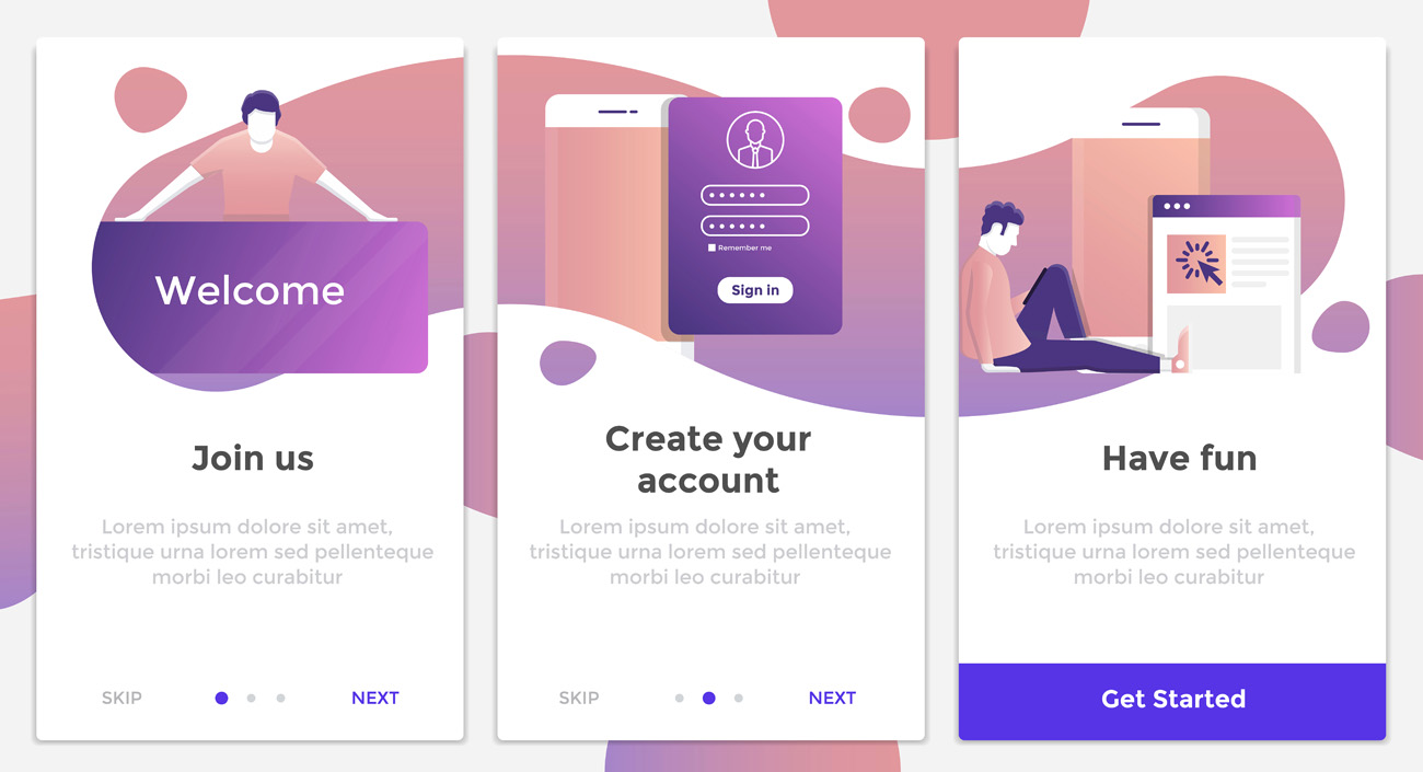 Flat Design Oneboarding Concep