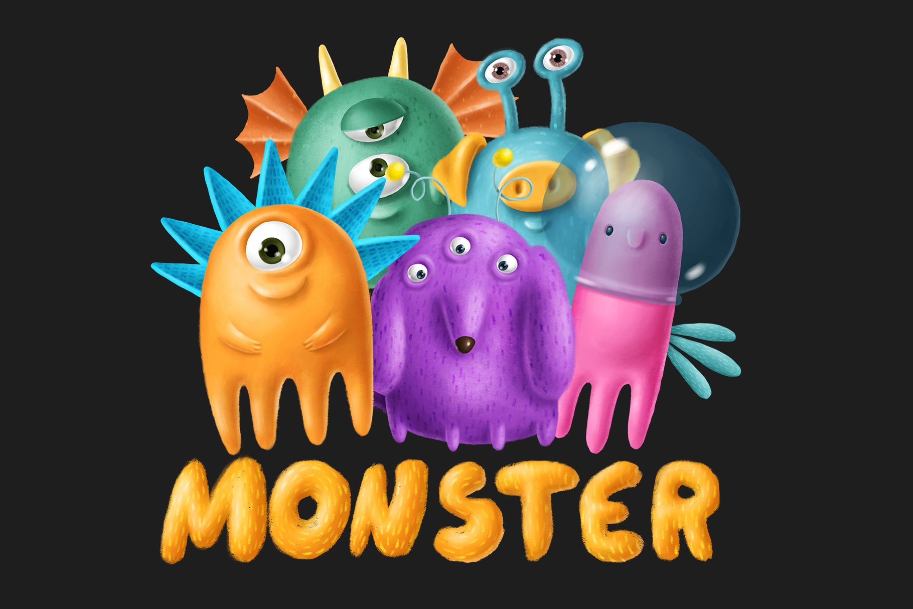 可爱的卡通怪兽PNG免扣素材合集包下载 Monsters #