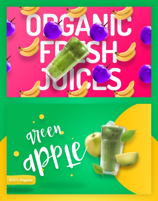 高品质多彩健康绿色有机果汁高清素材 Organic Juic