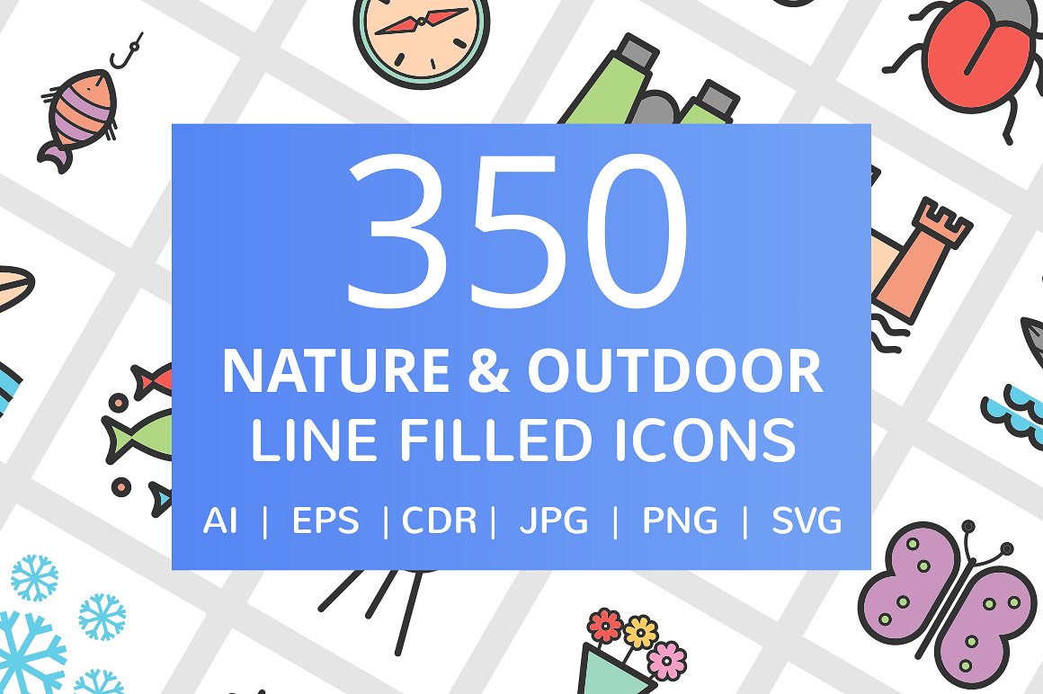 350枚农场园艺类AI矢量多色图标 Nature &