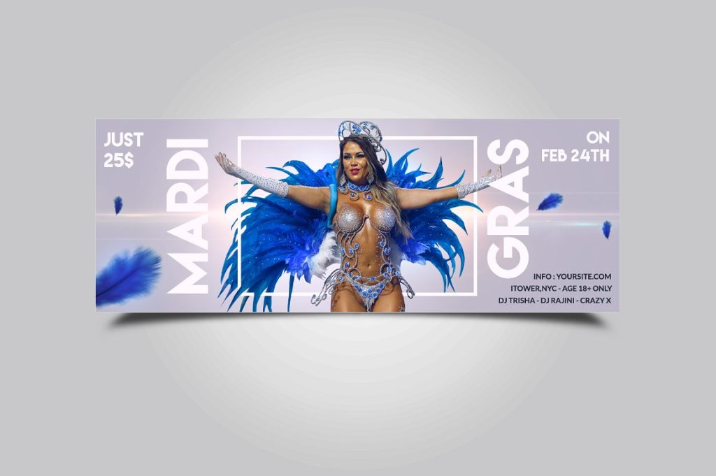 3款嘉年华狂欢节封面广告图设计Carnival Mardi