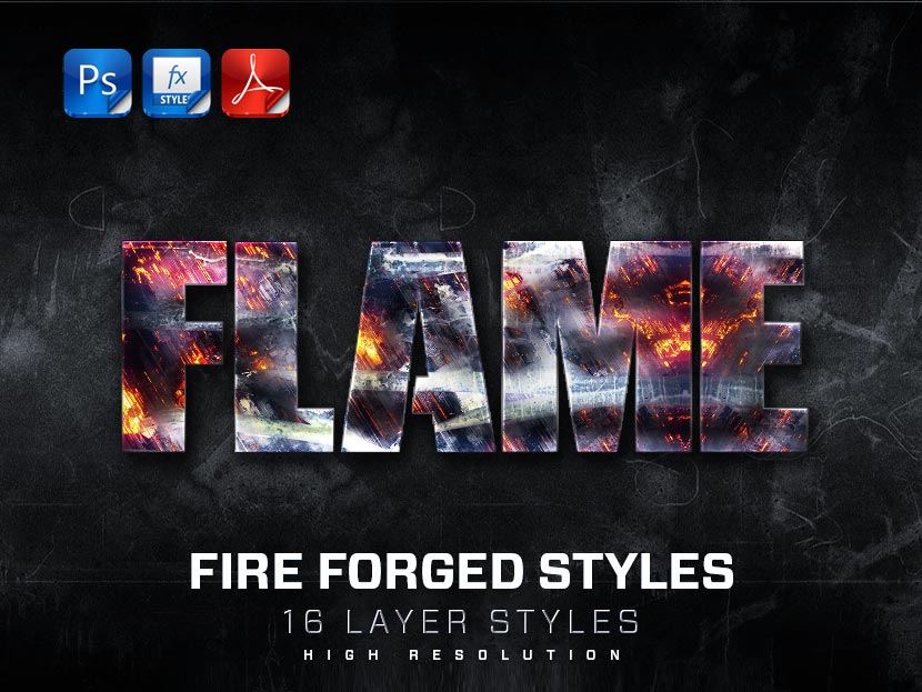一款火焰游戏特效字体模板样式V7Photoshop fire