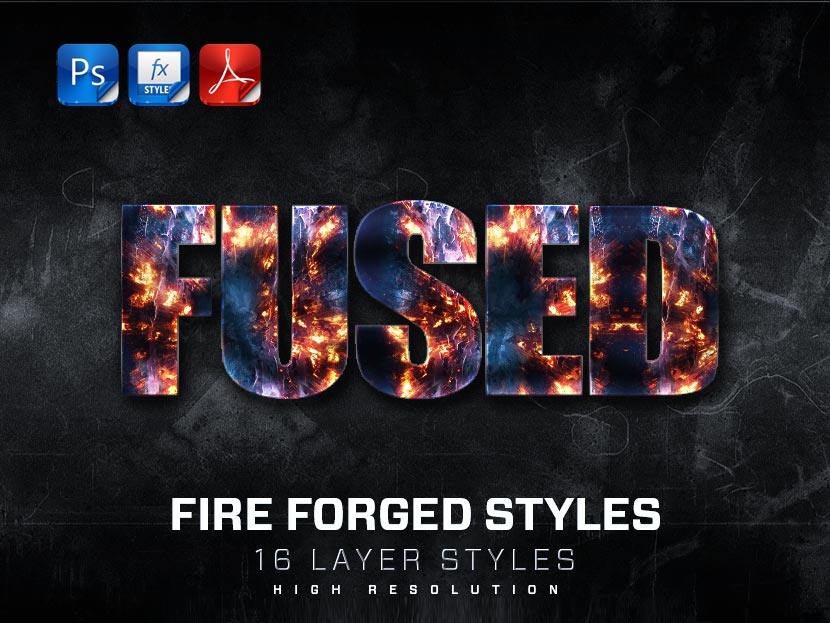 一款火焰游戏特效字体模板样式Photoshop fire t
