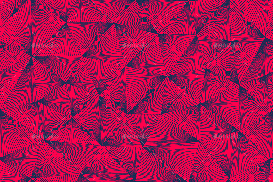 10款抽象波浪三角格子无缝背景素材 Wavy Triangu