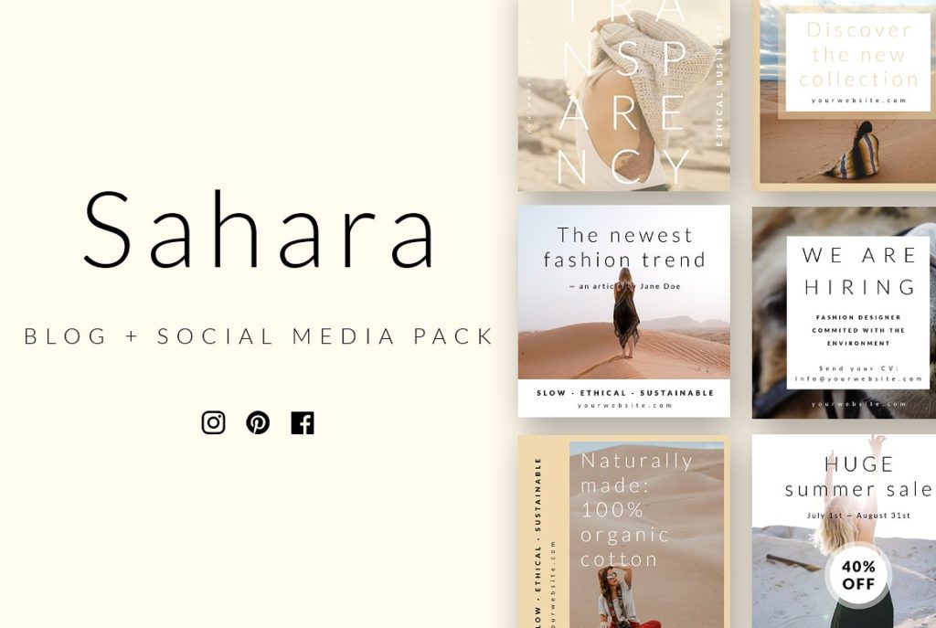 10款高品质社交类广告图模版下载 Sahara Blog &