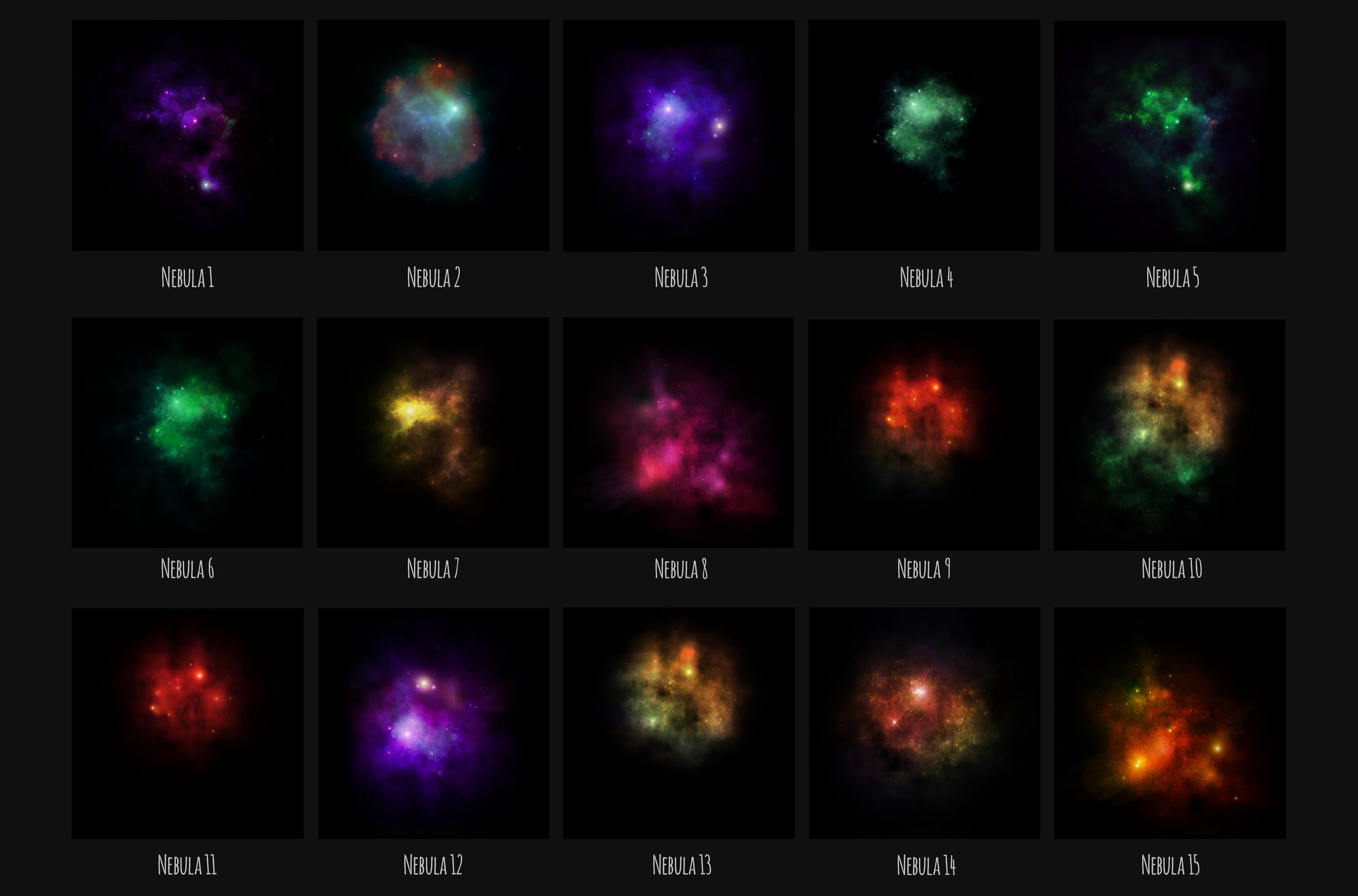 十五个原始星云星空插图素材集合Nebula Backgrou