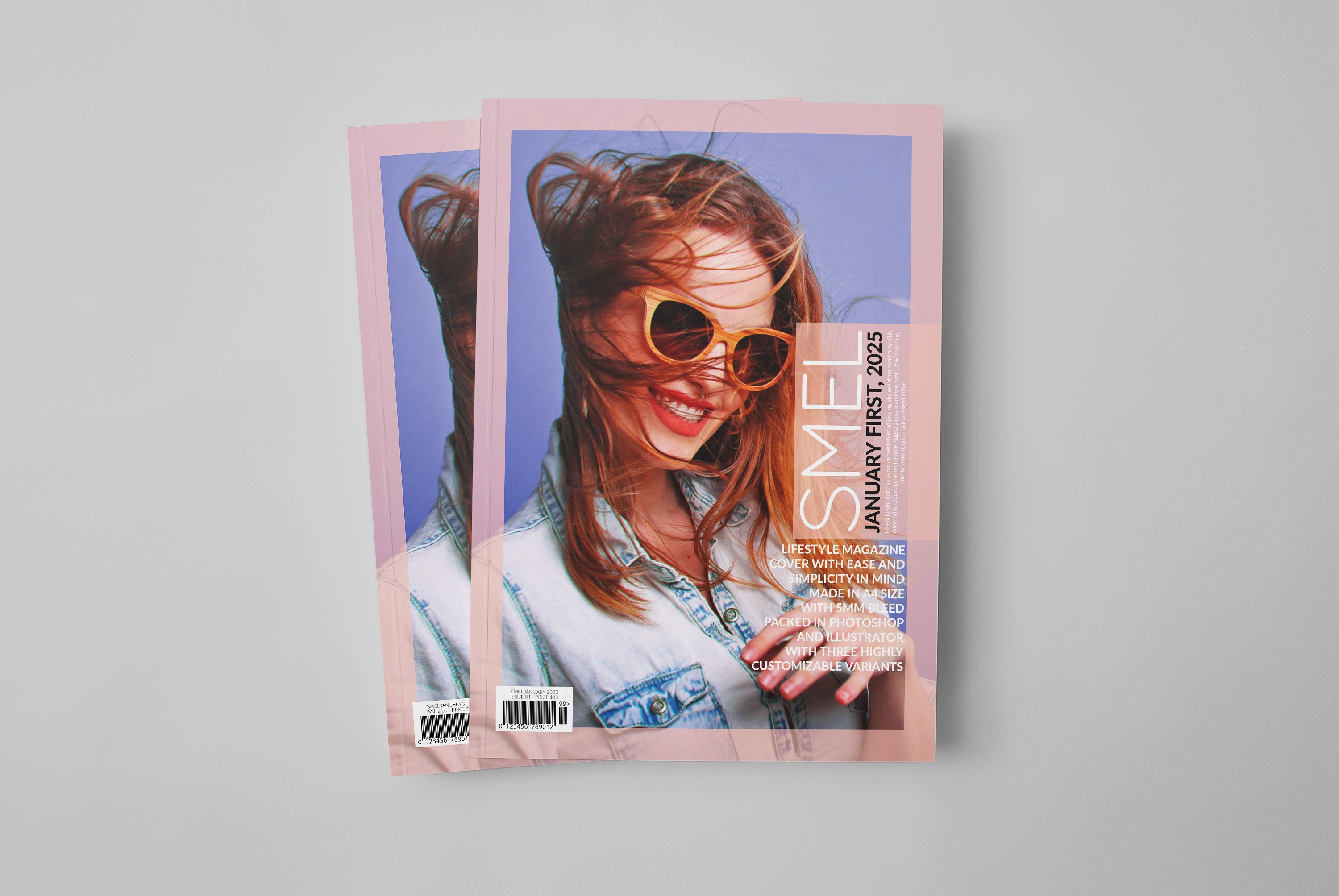 时尚多用途杂志画册手册楼书封面设计模板 Smel - Mag