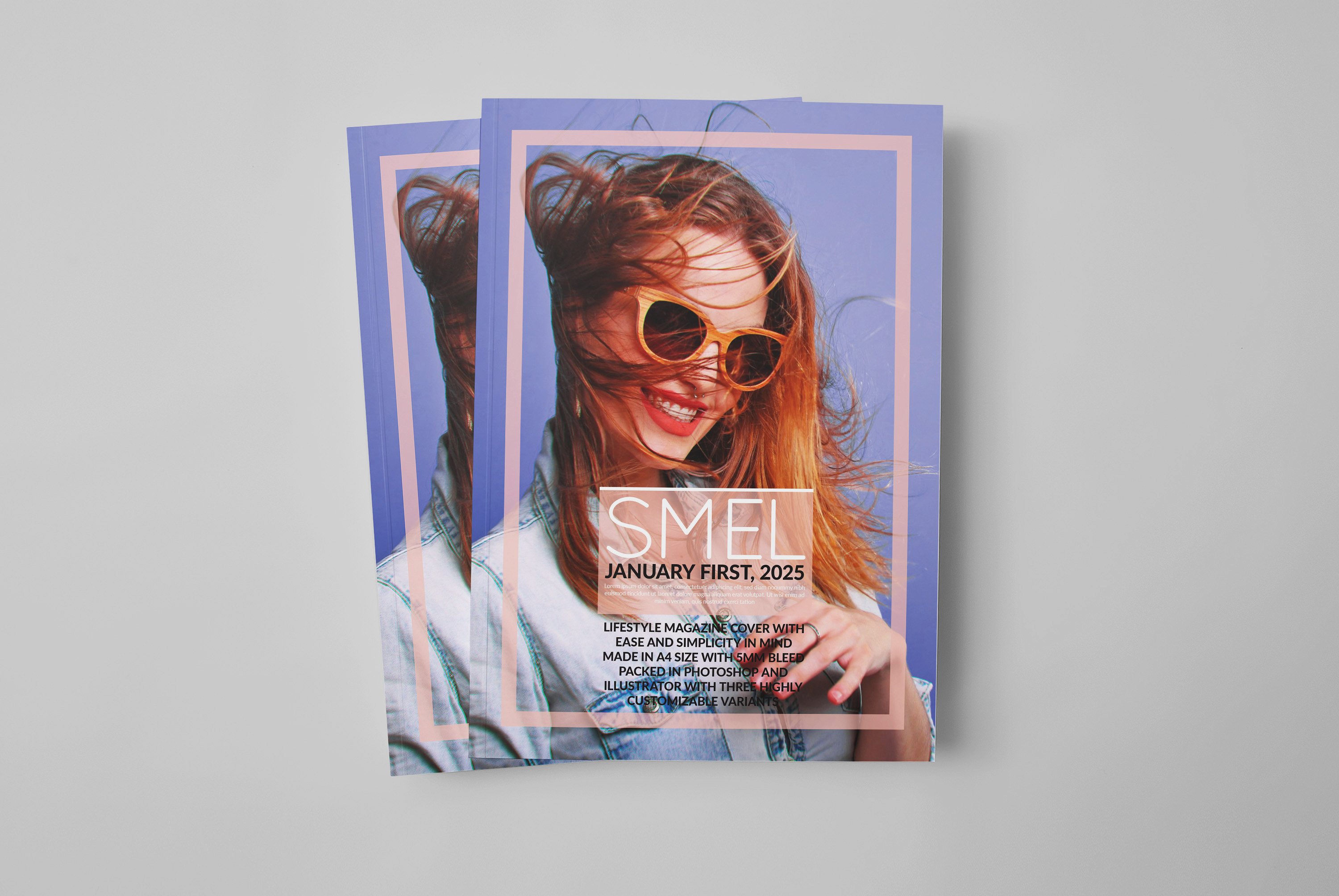 时尚多用途杂志画册手册楼书封面设计模板 Smel - Mag