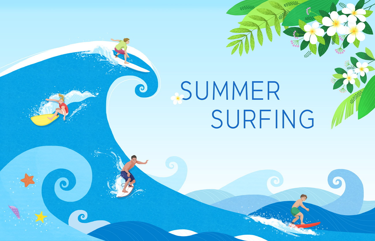 Summer Surfing 夏日冲浪水上运动派对PSD高清