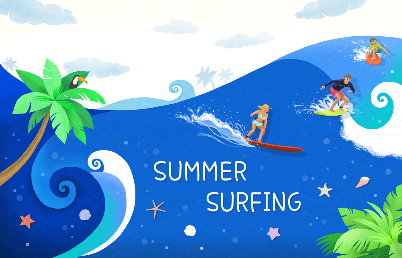 Summer Surfing 夏日冲浪派对PSD高清分层海报