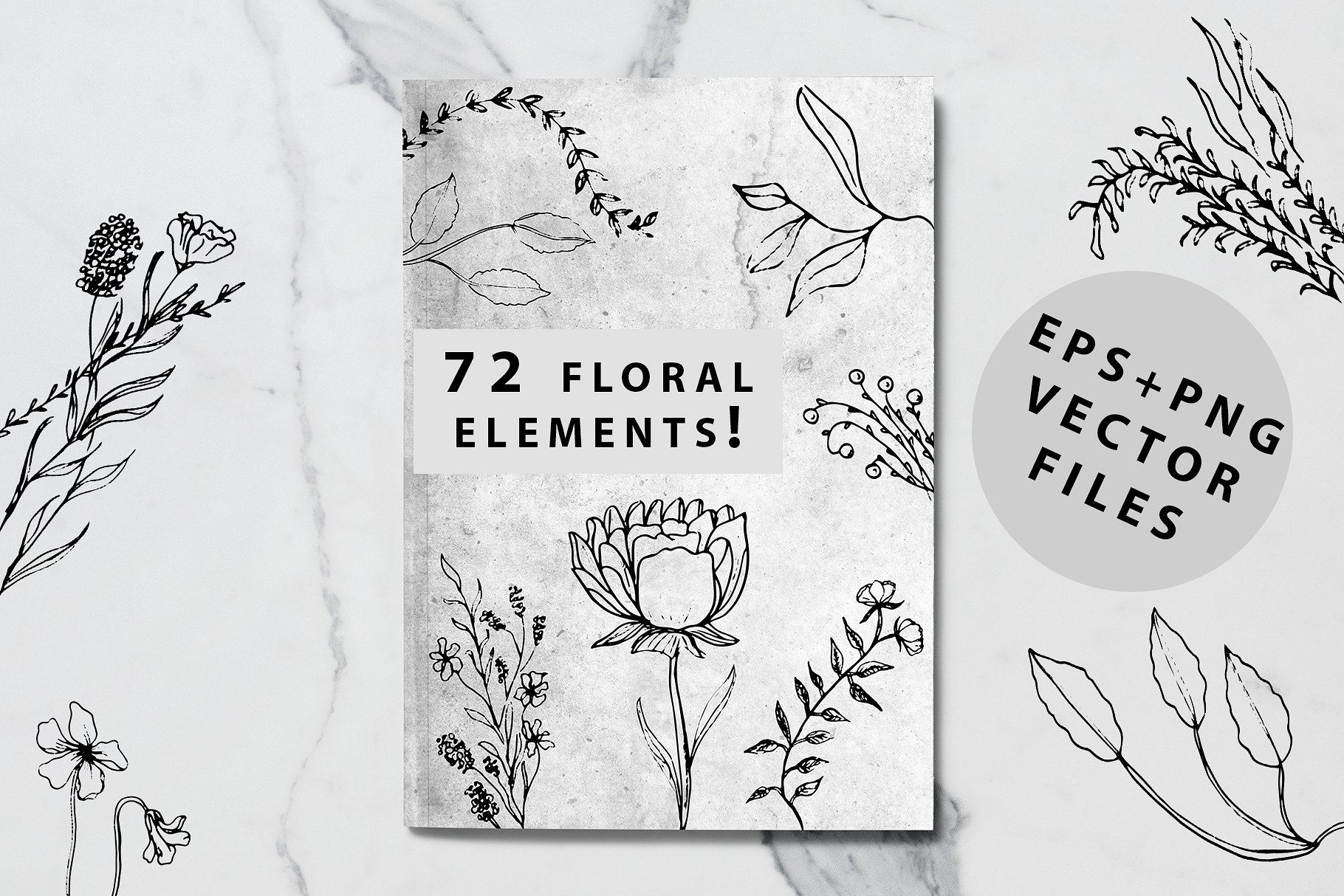 手绘和数字化花卉元素英文字体 Blossom Font +