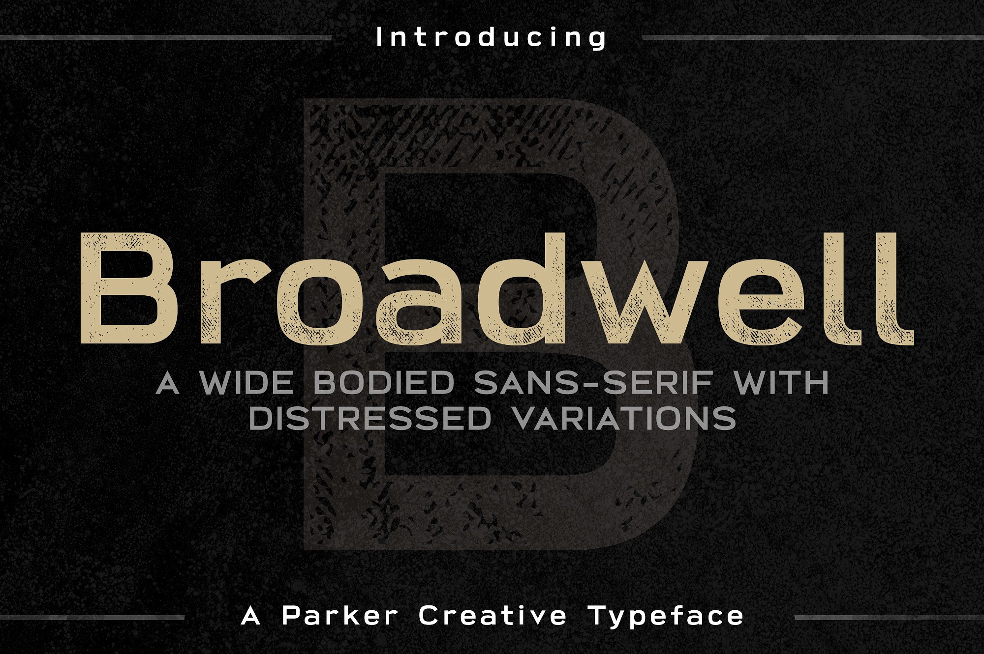 硬朗复古的无衬线英文字体 Broadwell - Wide