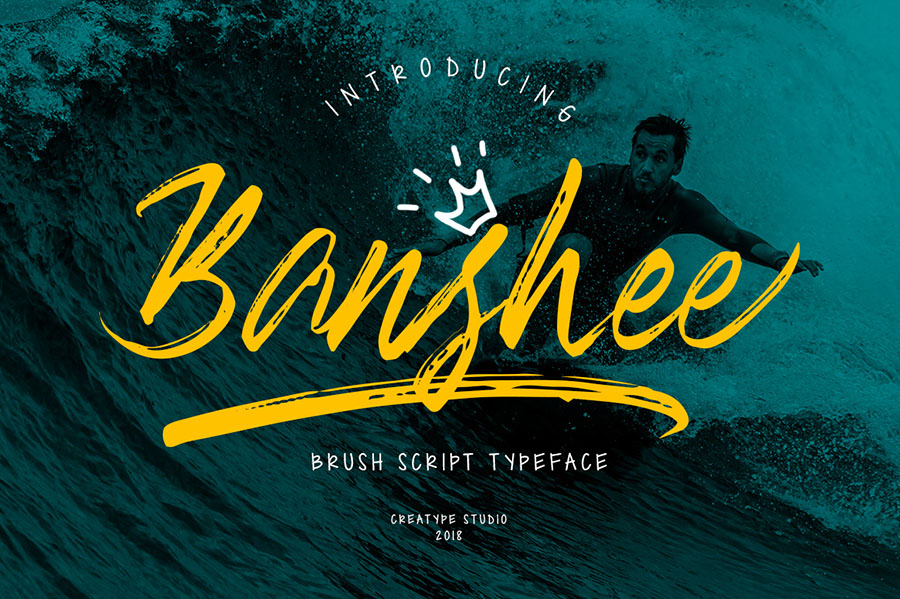 一款笔刷手写英文字体Banshee Brush Font D