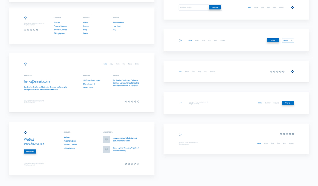 WeDot Wireframe UI Kit