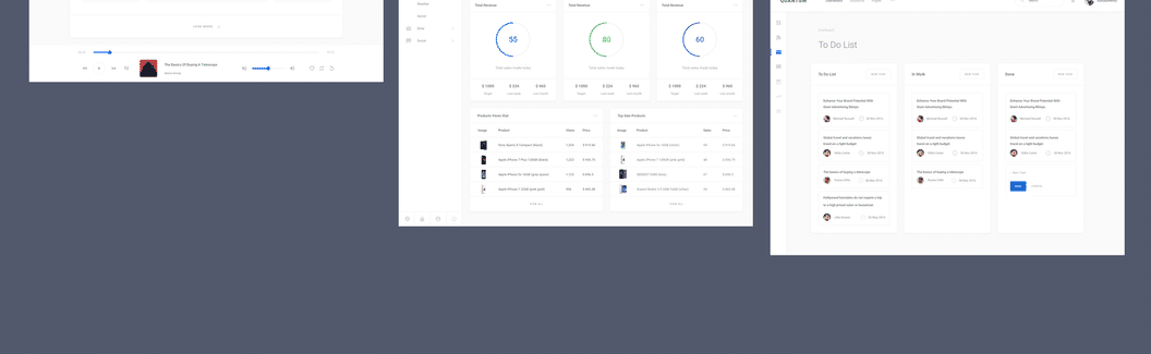 2套强大的黑白配色网页UI套件素材 Quantum UI K