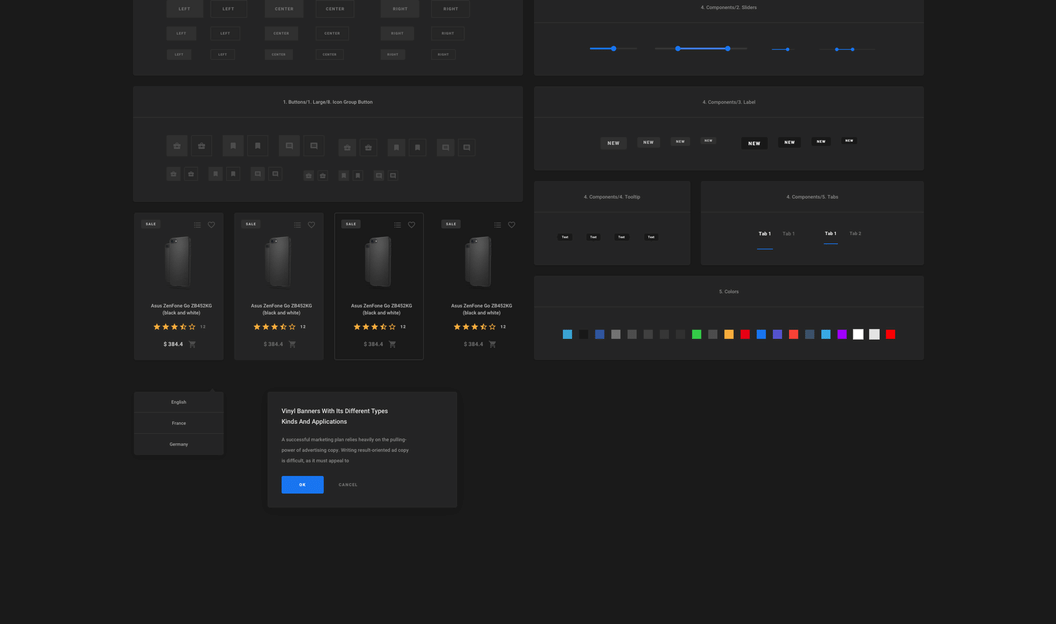 2套强大的黑白配色网页UI套件素材 Quantum UI K