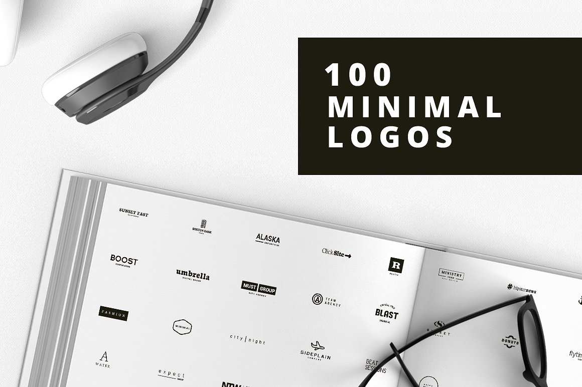 100个高级标志矢量模版素材 Minimal Logos -