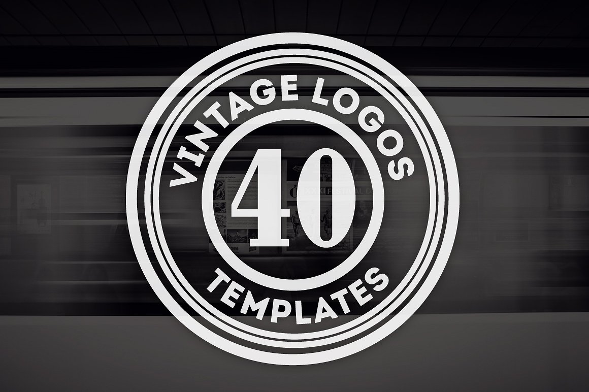 40组复古风格徽章商标模版素材 Vintage Logos