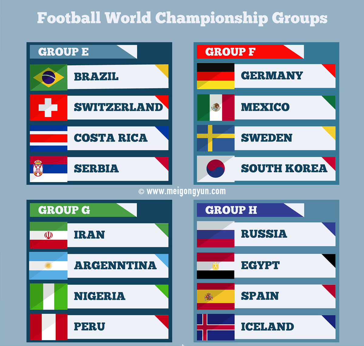 2018俄罗斯世界杯国际足球比赛对阵海报挂画设计模板ai E