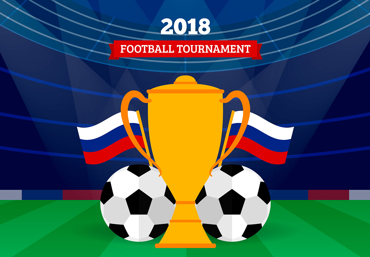 2018俄罗斯世界杯国际足球比赛奖杯海报挂画设计模板ai E