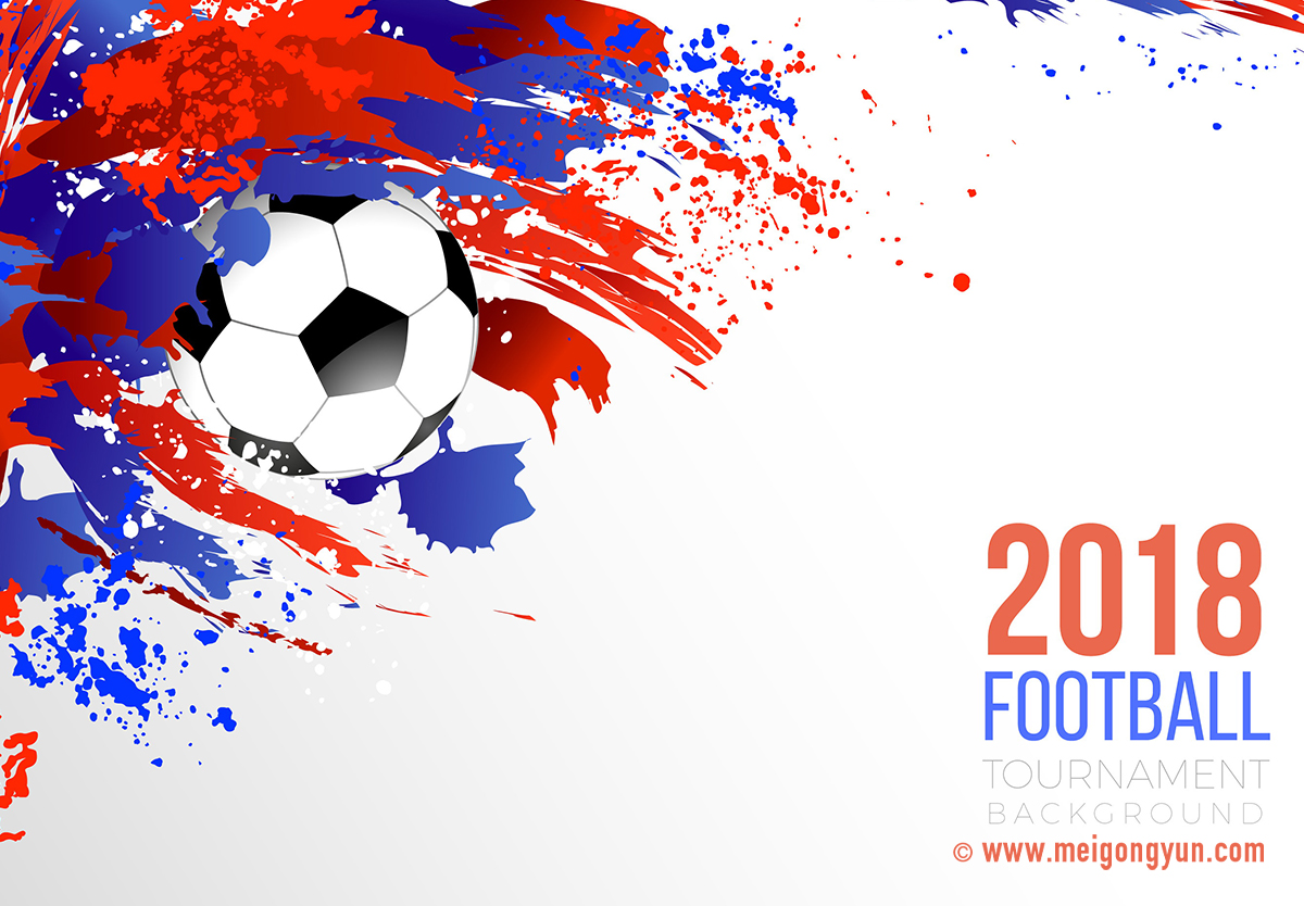 2018俄罗斯世界杯国际足球比赛海报挂画设计模板ai EPS
