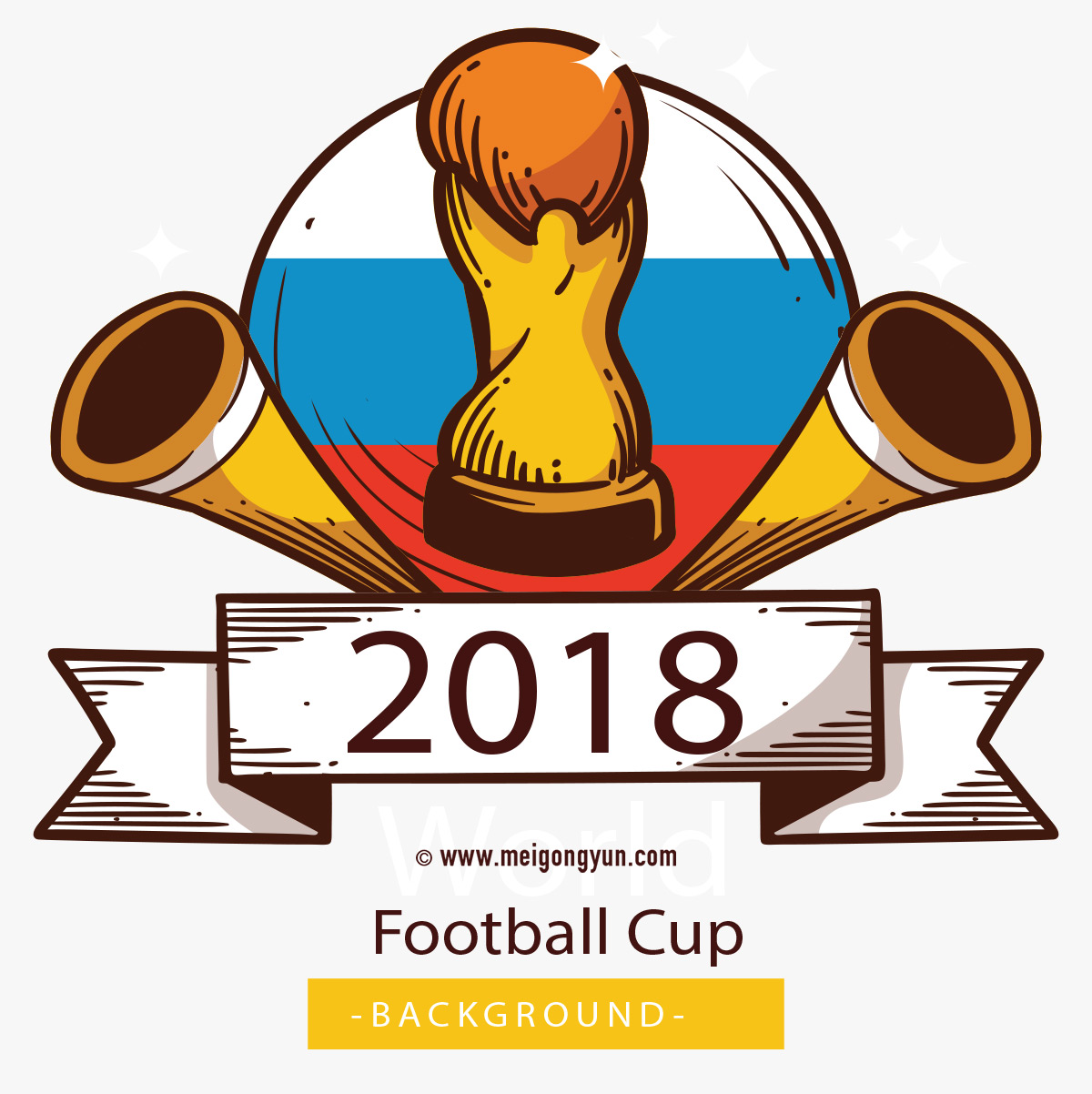 2018俄罗斯世界杯国际足球比赛海报挂画设计模板AI矢量素材