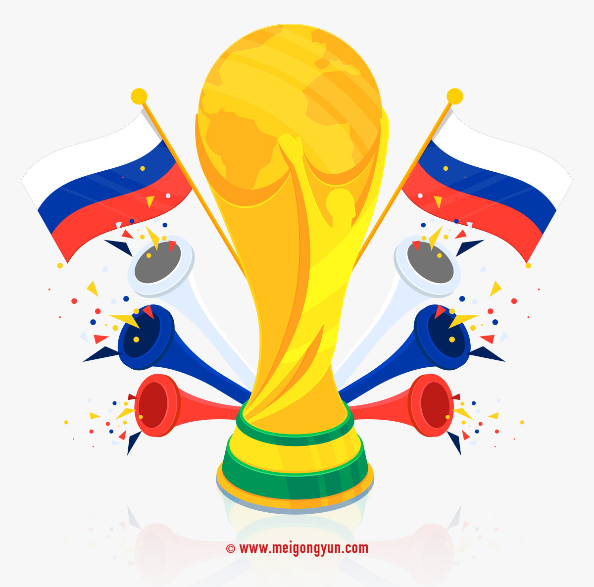 2018俄罗斯世界杯国际足球比赛海报挂画设计模板AI矢量素材