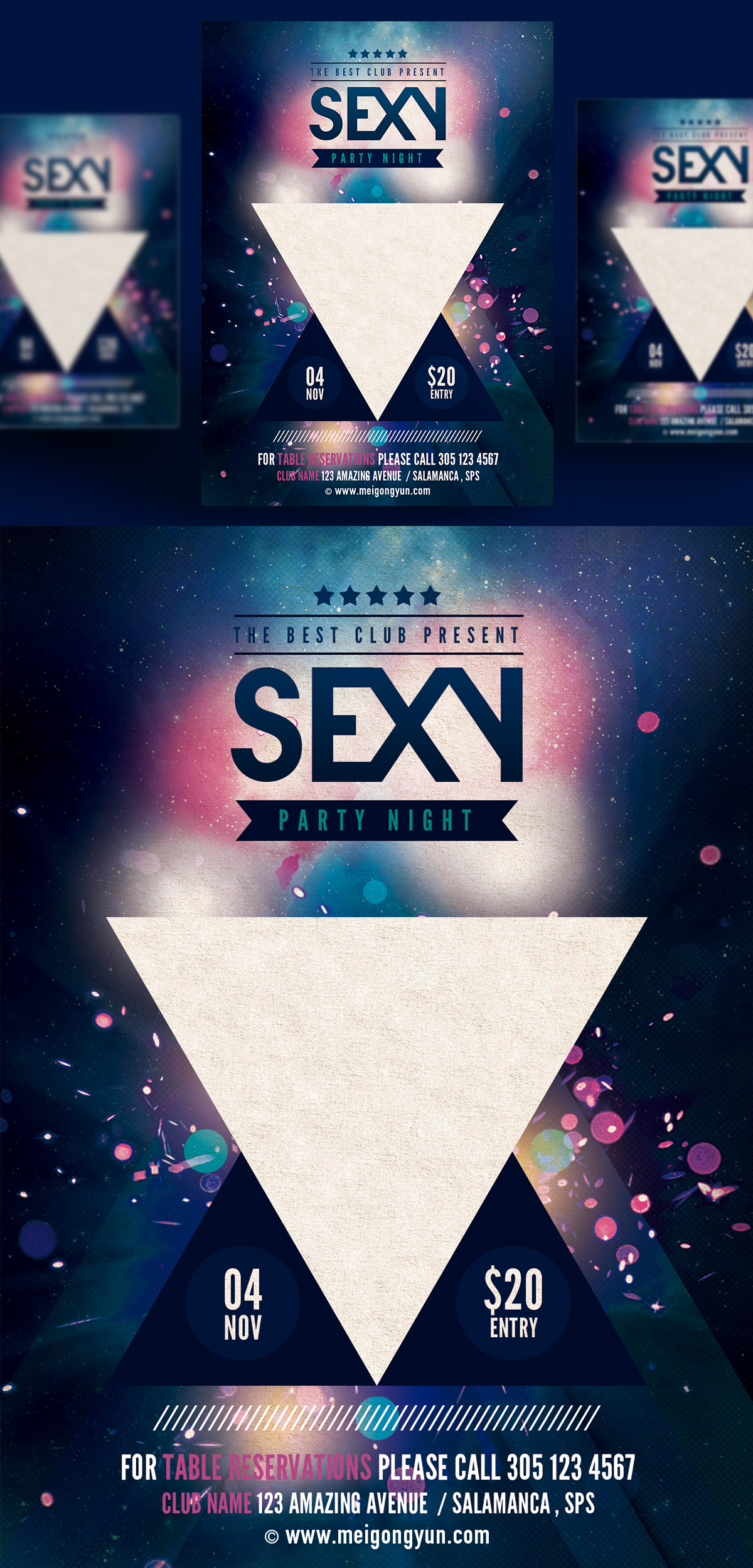 性感派对狂欢party艺术海报PSD素材模板Art Post