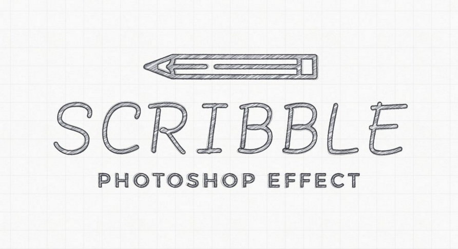 铅笔涂鸦效果模型 Scribble Photoshop Ef