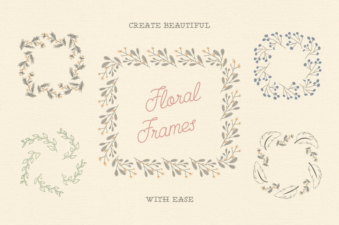 一套强大的花卉图案AI矢量画笔素材 Floral Patte