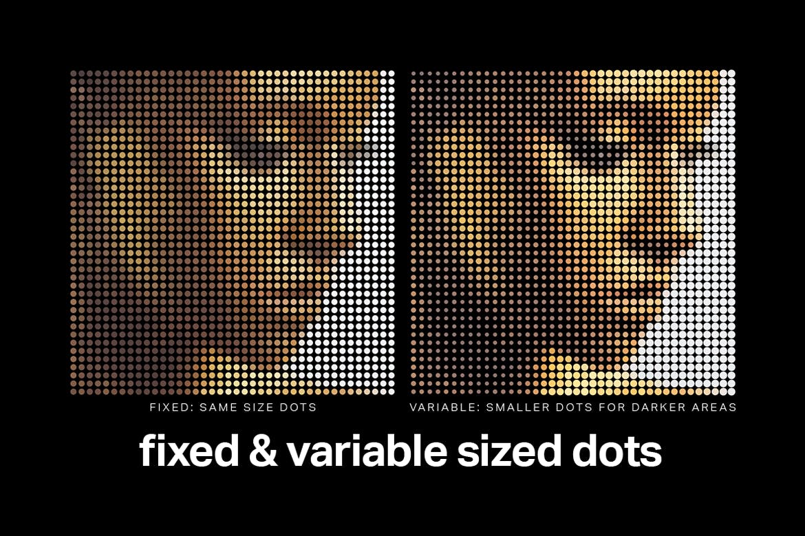 半色调像素化特效照片处理PS动作素材 Dot Grid Ph