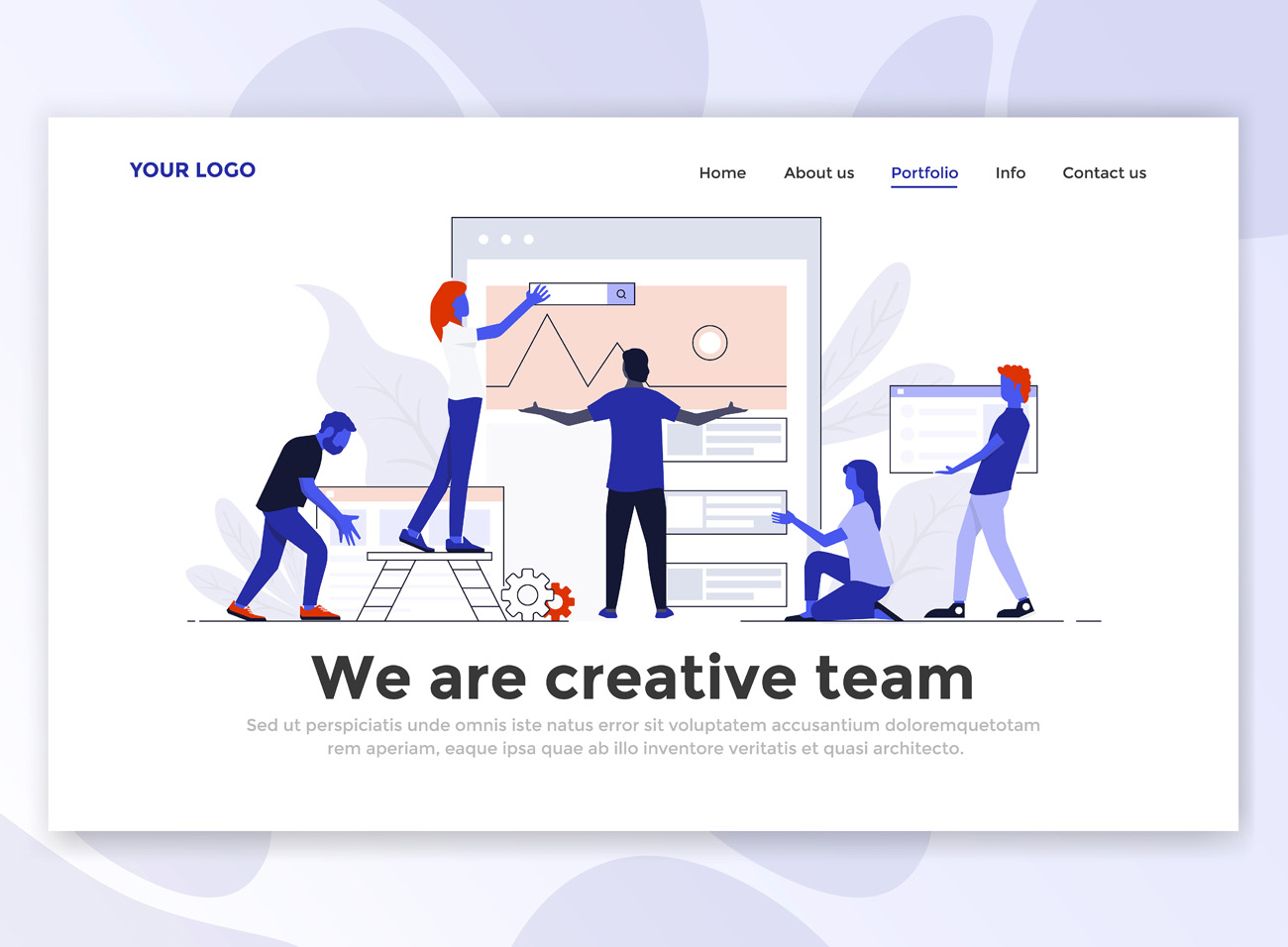 【我们是创意团队】高品质扁平化商业网站着陆页多格式设计模版