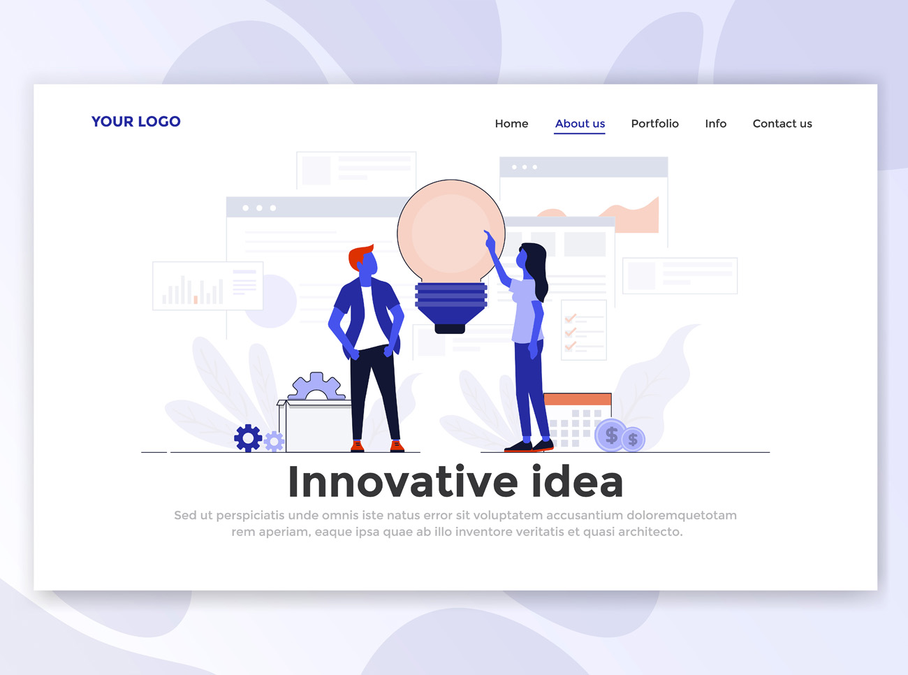 【创新理念】高品质扁平化商业网站着陆页多格式设计模版 Fla