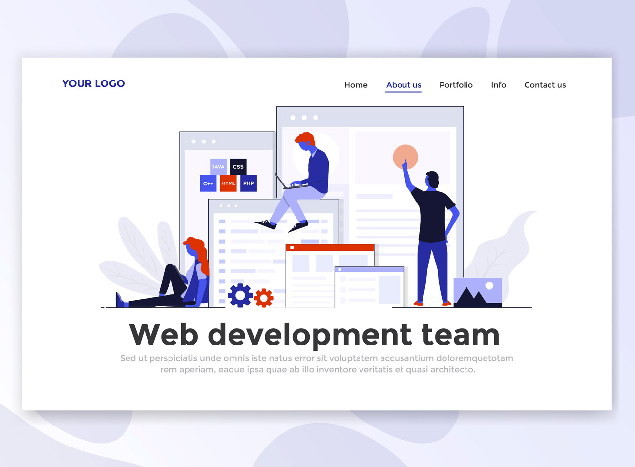 【Web开发团队】高品质扁平化商业网站着陆页多格式设计模版