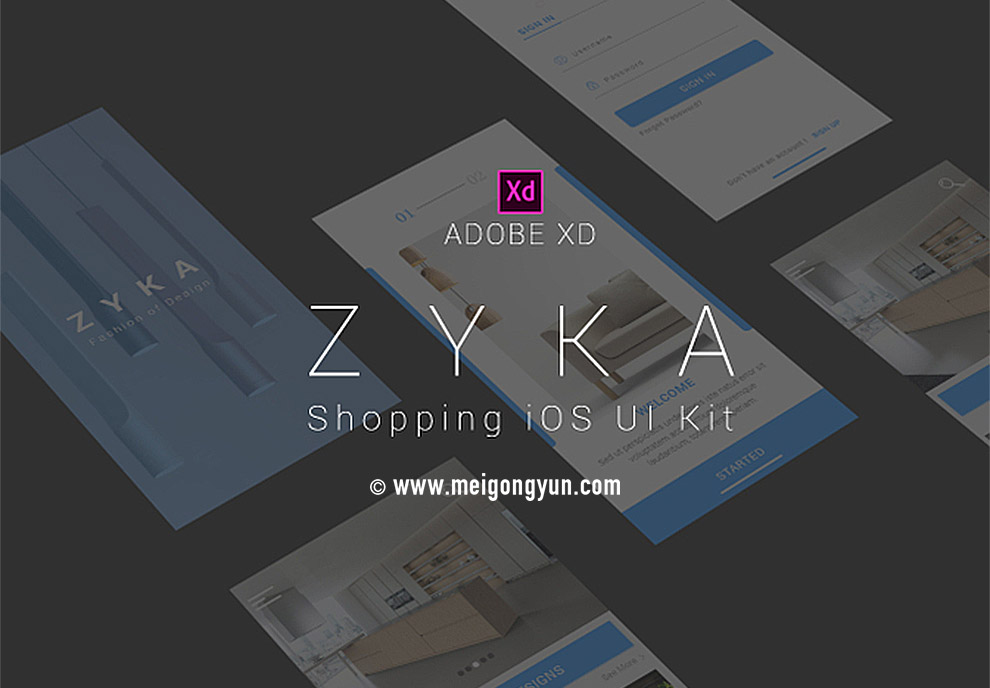 室内设计购物应用程序APP Zyka Shopping iO