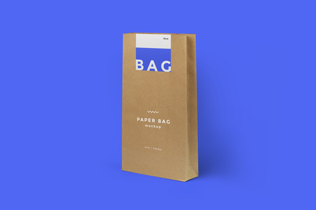 快餐外卖纸袋设计PSD样机模版 Bag paper bag