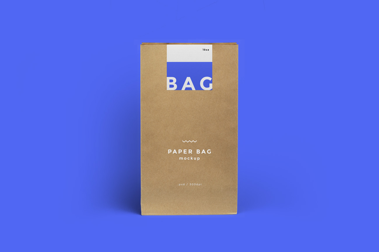 快餐外卖纸袋设计PSD样机模版 Bag paper bag