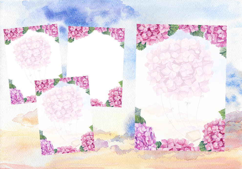 粉色鲜花花卉婚礼请柬卡片PSD+PNG免抠设计素材#0622