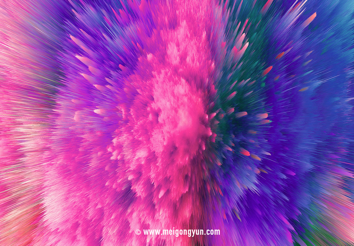 彩色粉尘烟雾喷溅爆炸效果4K高清背景纹理质感底纹图片素材#0
