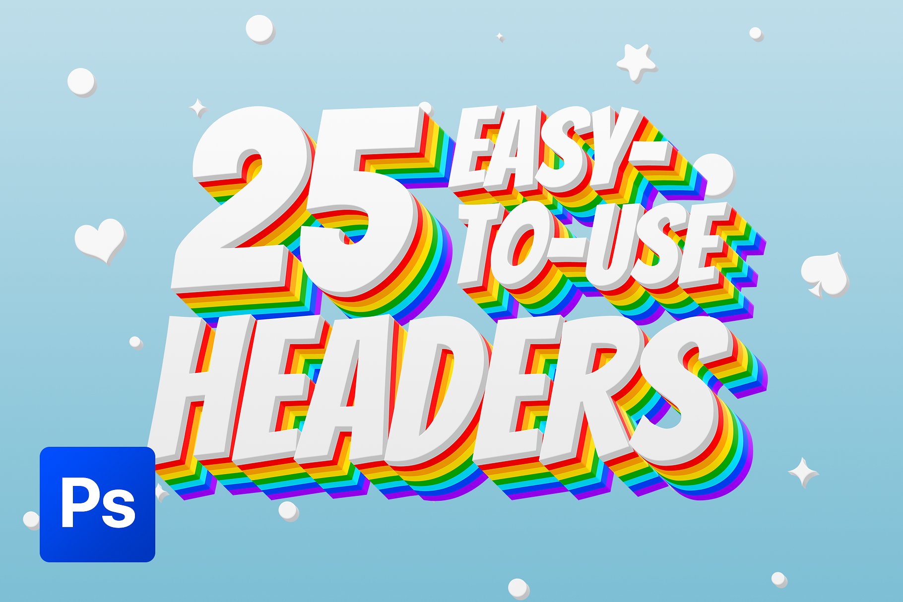 25+超棒可爱的卡通风格三维彩虹主题标题文字效果 Aweso