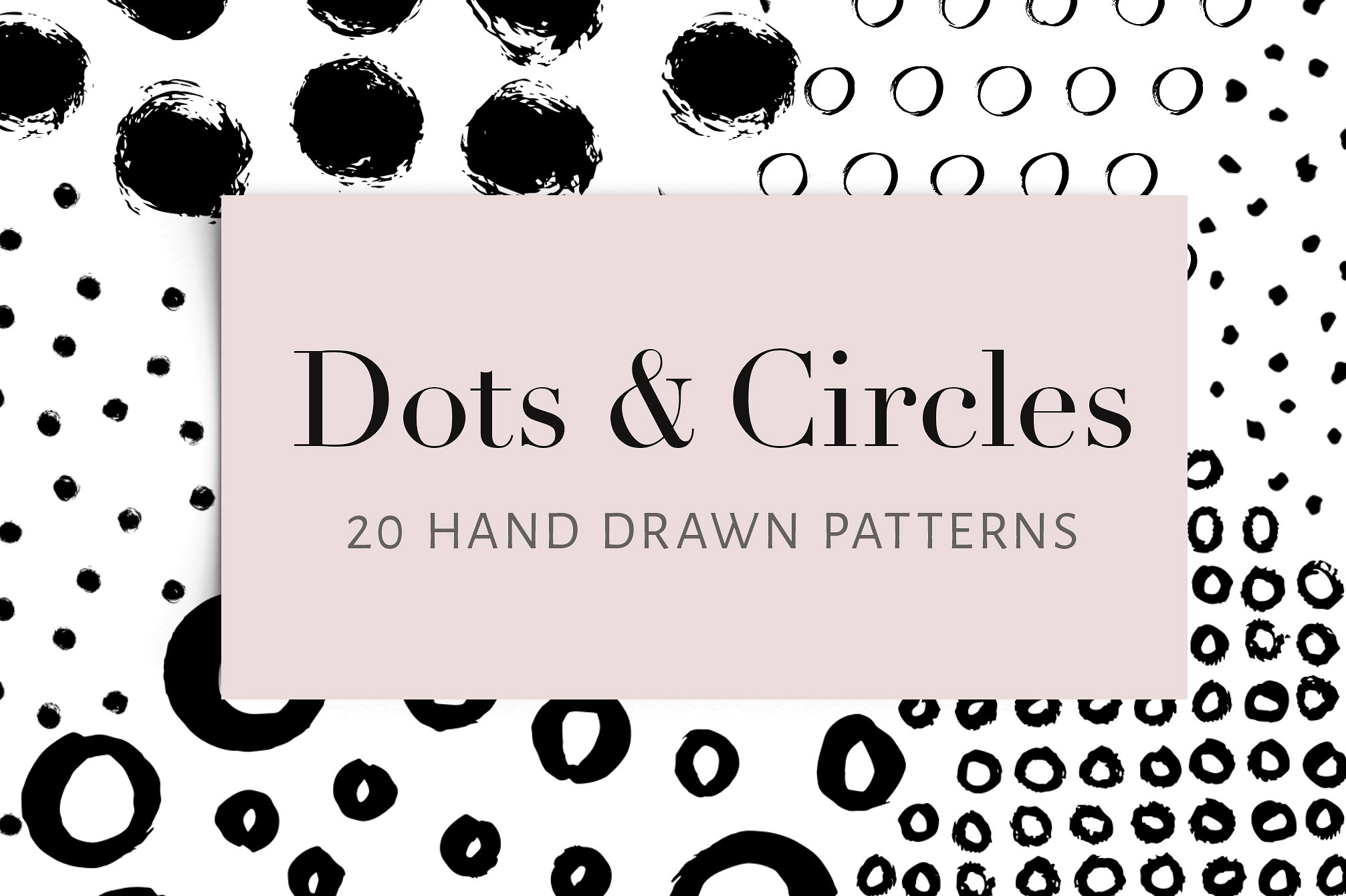 20组手工制作的墨点和墨迹EPS矢量图案 Dots and